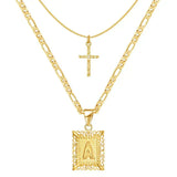 Kreuzkette mit Initiale | Gold