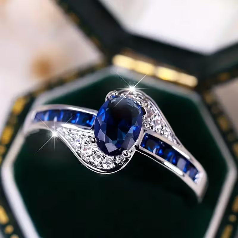 Sapphire Flow Ring | Weissgold