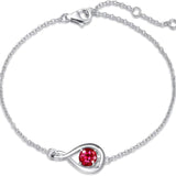 Rubin Unendlichkeit Armband | Weissgold