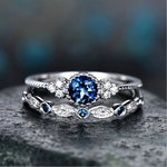 Sapphriel Kronenring-Set | Weissgold