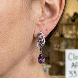 Amethyst Glimmer Tropfenohrringe | Weissgold