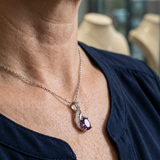 Amethyst Infinity Pavé-Halskette | Weissgold