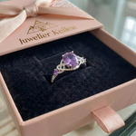 Amethyst Knotenring | Weissgold