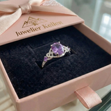Amethyst Knotenring | Weissgold