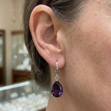 Amethyst Tropfenohrringe | Weissgold