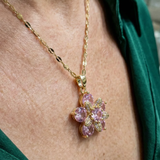 Amorea Blumenkette in Pink | Roségold