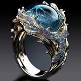 Vintage-Ring Ozean mit Kristall