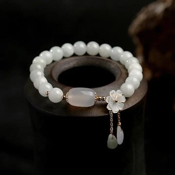 Armband aus Aquamarin mit Perlen