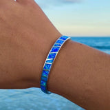 Armband aus blauem Opal und Silber
