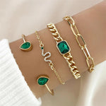 Armband mit grünen Kristallen