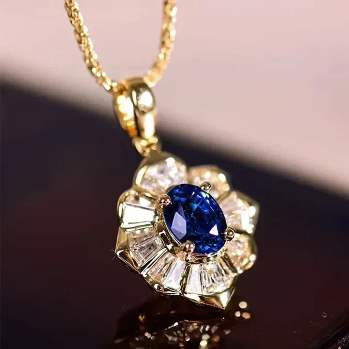 Blaues Gold Halskette