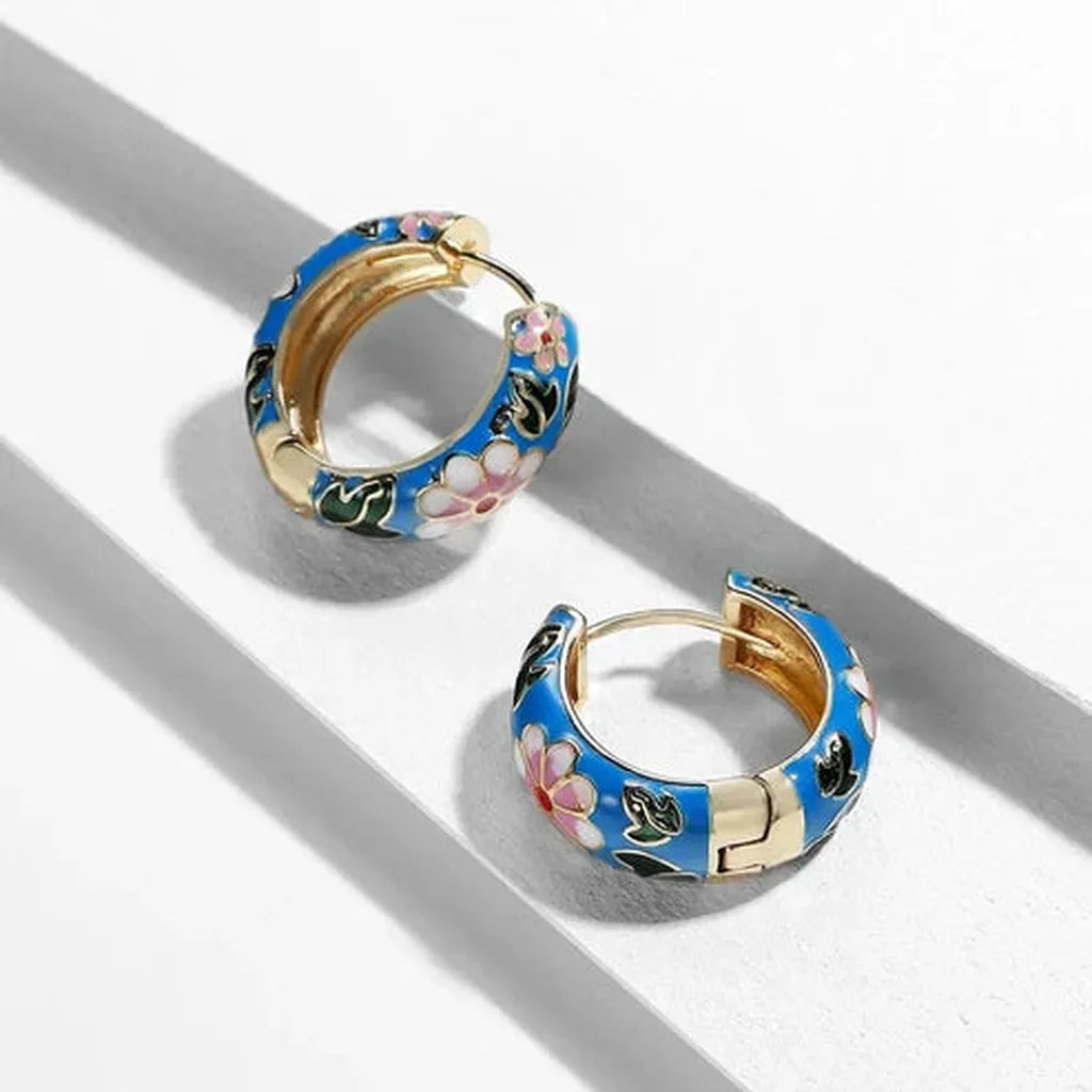 Blumen Schmuck Schwarz Luxus – Blau