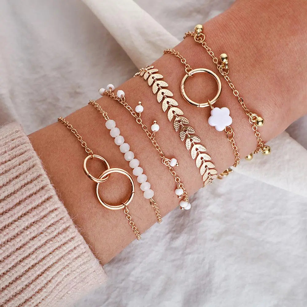 Bohème Armbandset in Goldfarbe