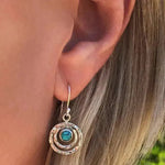 Bohemian Ohrringe „Saturn“ mit Türkis in Silber und Gold