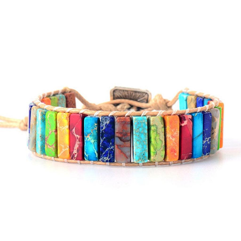 Chakra-Armband – Tan Seil (Vegan)