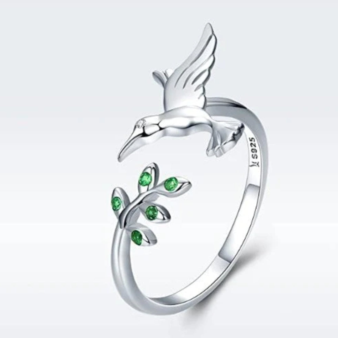Chameleon-Ring mit grünen Zirkonien aus Silber