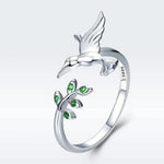Chameleon-Ring mit grünen Zirkonien aus Silber