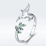 Chameleon-Ring mit grünen Zirkonien aus Silber