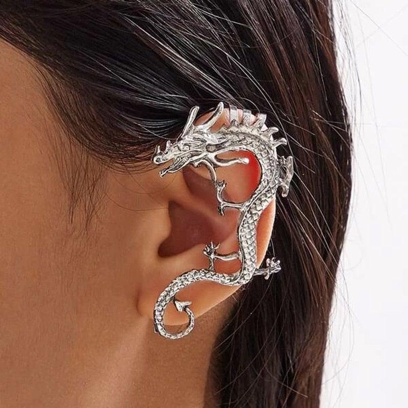 Drachenohrringe aus Silber