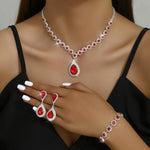 Dreiteiliges Braut-Schmuckset – Rot