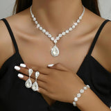 Dreiteiliges Braut-Schmuckset – Weiss