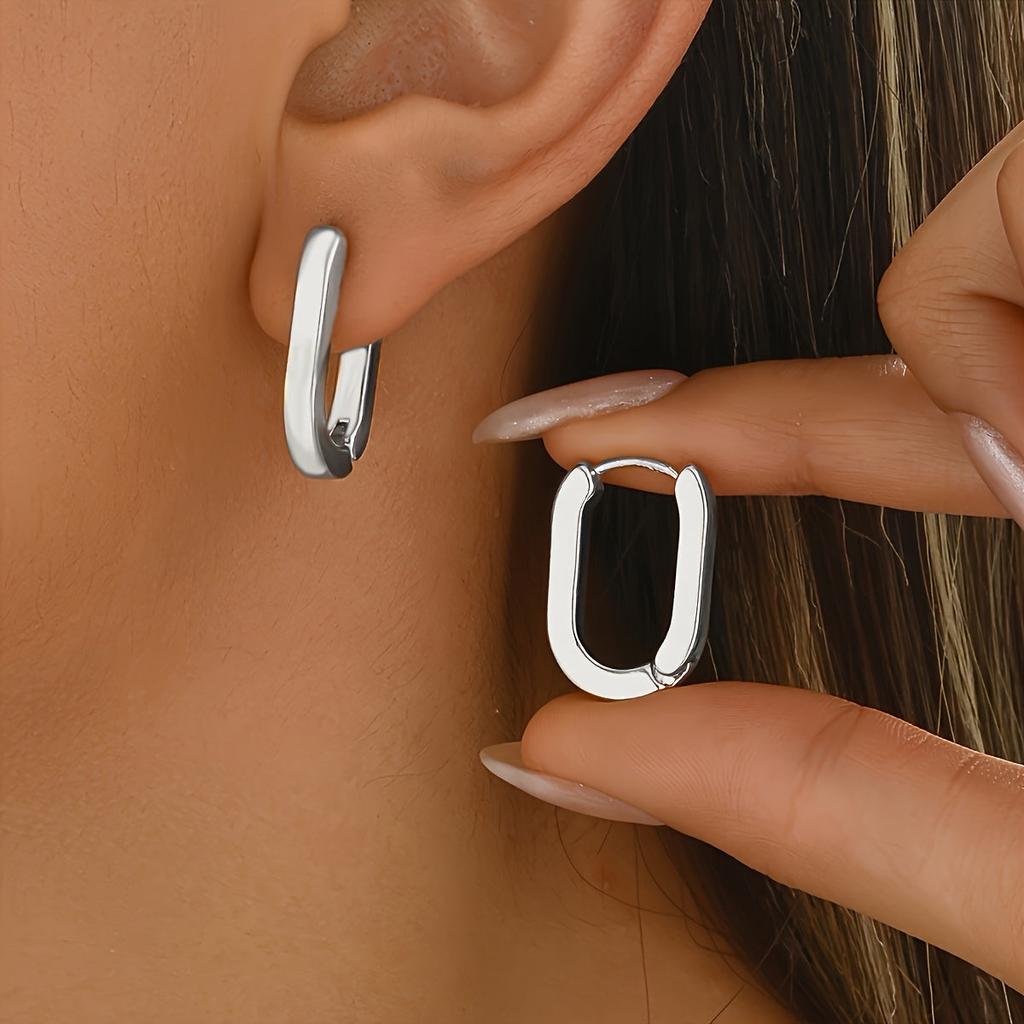 Elegante geometrische Ohrringe – Silber