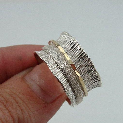 Feines Retro-Ring in Gold und Silber