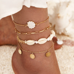 Fussarmband mit Muscheln