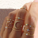 Ring-Set: 10 Ringe in Silber und Gold