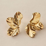 Goldene Ohrringe 'Halbe Blume'