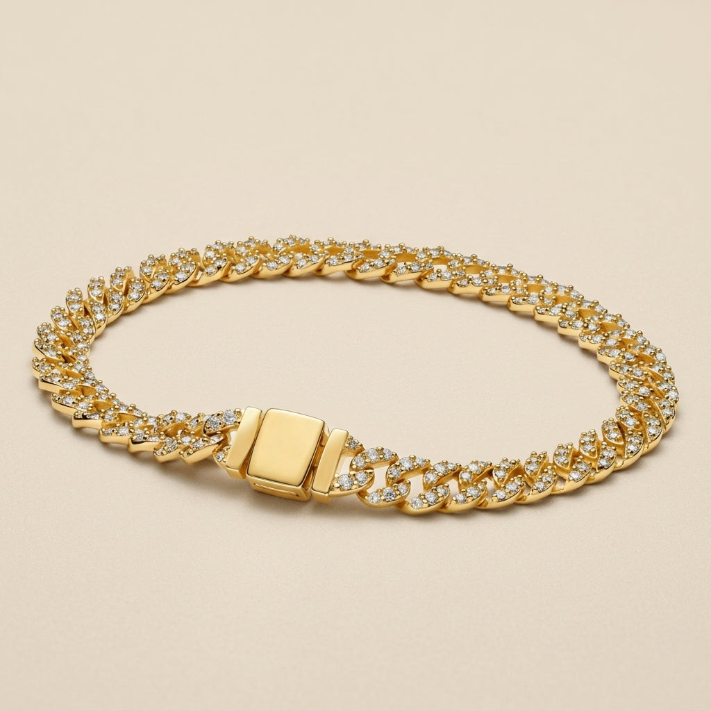 Goldenes Breites Kubanisches Armband