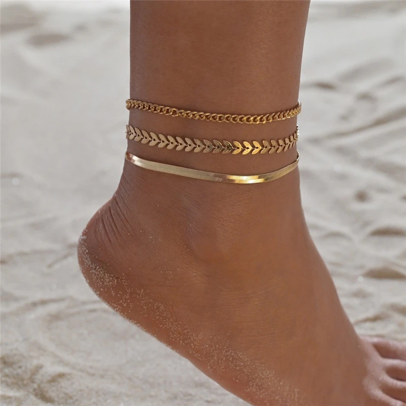 Goldenes Fussarmband