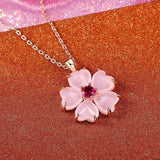 Halskette mit Gold-Rosa Blume