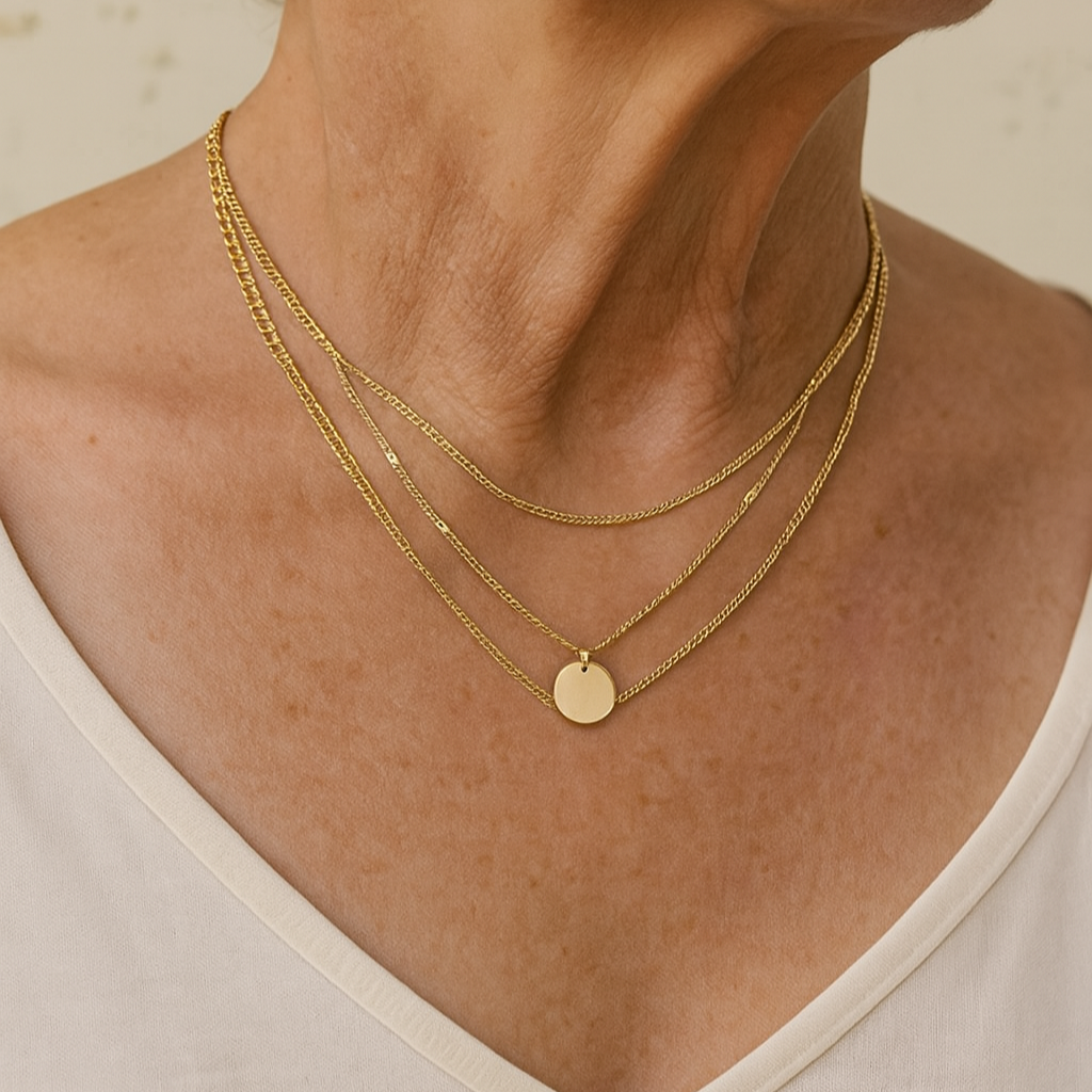 Halskette mit Gold und Silber