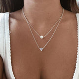 Halskette mit Herz aus Silber und Margeriten