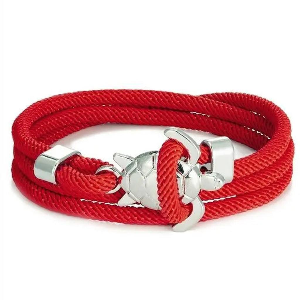 Handgefertigtes Armband mit Meeresschildkröte – Rot