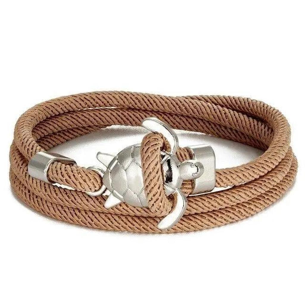 Handgefertigtes Armband mit Meeresschildkröte – Beige
