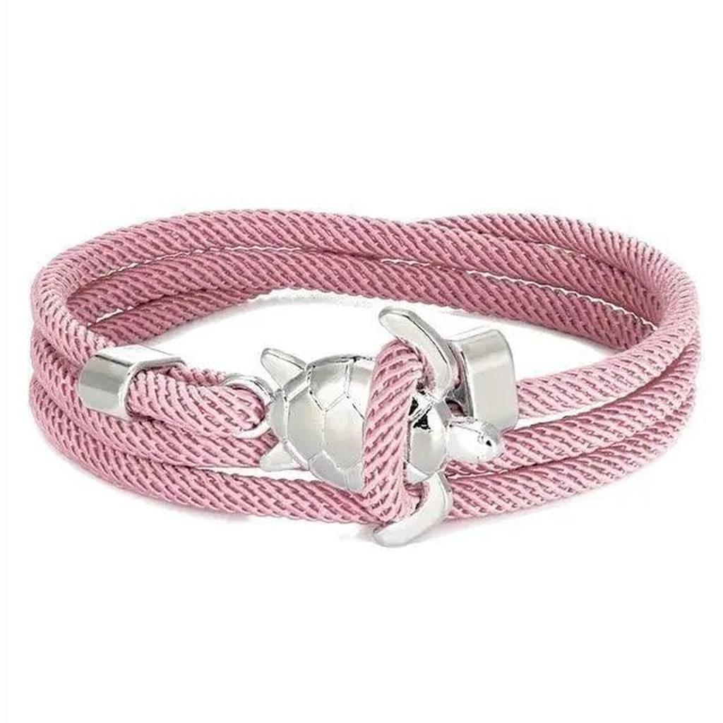 Handgefertigtes Armband mit Meeresschildkröte – Rosa