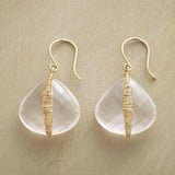 Handgemachte Ohrringe in Gold mit weissem Kristall