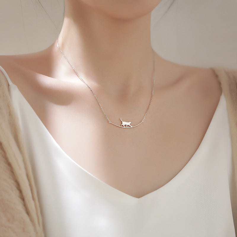Katze Kletterhalsband in Silber