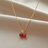 Kirschen-Halskette in Gold