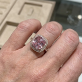 Kissen-Ring mit rosa Saphir | Weissgold