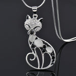 Liebes Katzen-Halskette aus Silber mit Zirkonia