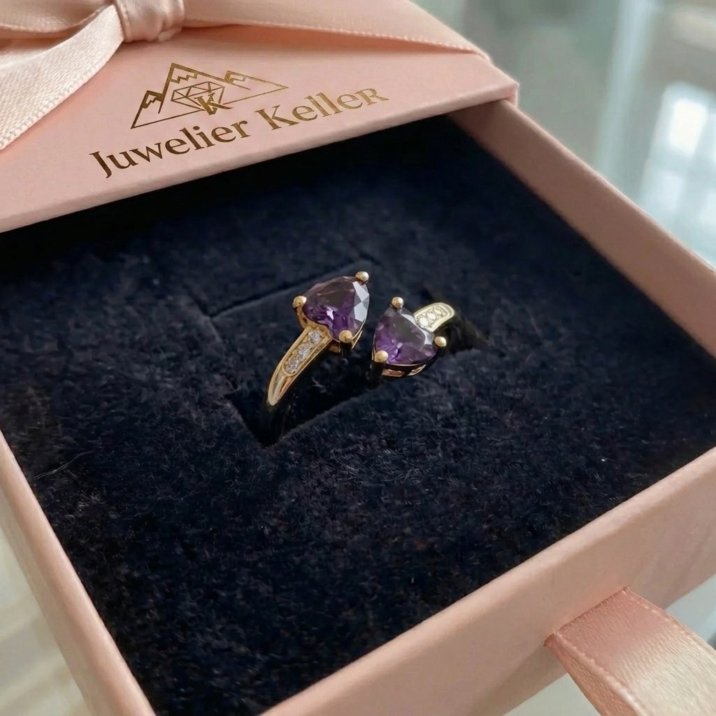 Noctira Violette Herzwickelring | Gold