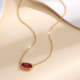 Klassische ovale Rubin-Halskette | Gold