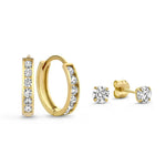 Ohrring-Set „Dara Brillant“ mit Steinen – Gold