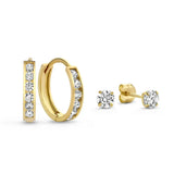 Ohrring-Set „Dara Brillant“ mit Steinen – Gold