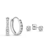 Ohrring-Set „Dara Brillant“ mit Steinen – Silber