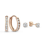 Ohrring-Set „Dara Brillant“ mit Steinen – Roségold