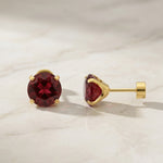Ohrringe Rubin Rund | Gold